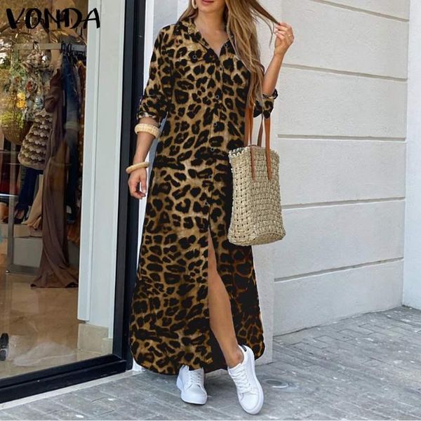 women dress turn down neck long sleeve party maxi dresses femme vintage leopard print split hem robe plus size casual, Black;gray
women dress turn down neck long sleeve party maxi dresses femme vintage leopard print split hem robe plus size casual, Black;gray