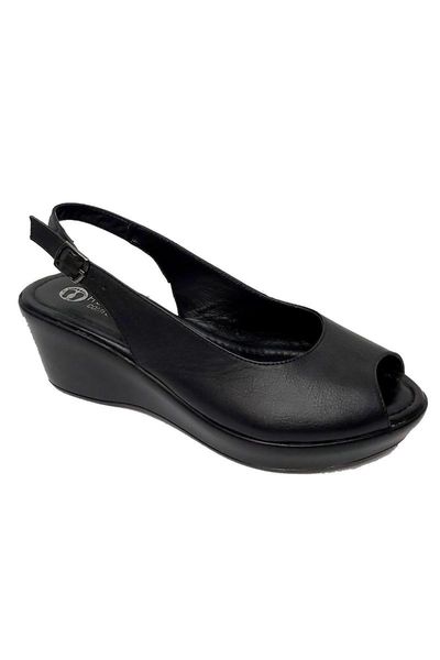 sandals 1903 genuine patent leather women, Black