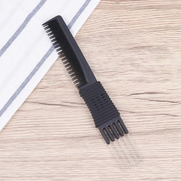 hair brushes black carbon fiber anti-static steel wire clip comb rat-tail tool, Silver
hair brushes black carbon fiber anti-static steel wire clip comb rat-tail tool, Silver