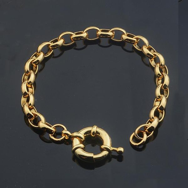 link, chain 1pcs 6mm fashion men's woman yellow gold color oval round bracelets chains, Black
link, chain 1pcs 6mm fashion men's woman yellow gold color oval round bracelets chains, Black