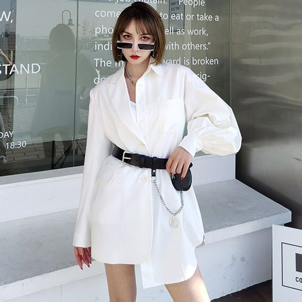 single breasted blazer irregular shirt stitching suit chic casual high-quality ladies simple clothing autumn w788 210510, White;black
single breasted blazer irregular shirt stitching suit chic casual high-quality ladies simple clothing autumn w788 210510, White;black