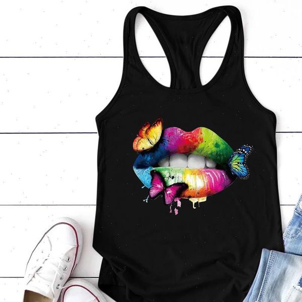 multicolored lips butterflies printed womens tanks sleeveless summer vest crew neck ladies plus size ropa mujer, White
multicolored lips butterflies printed womens tanks sleeveless summer vest crew neck ladies plus size ropa mujer, White