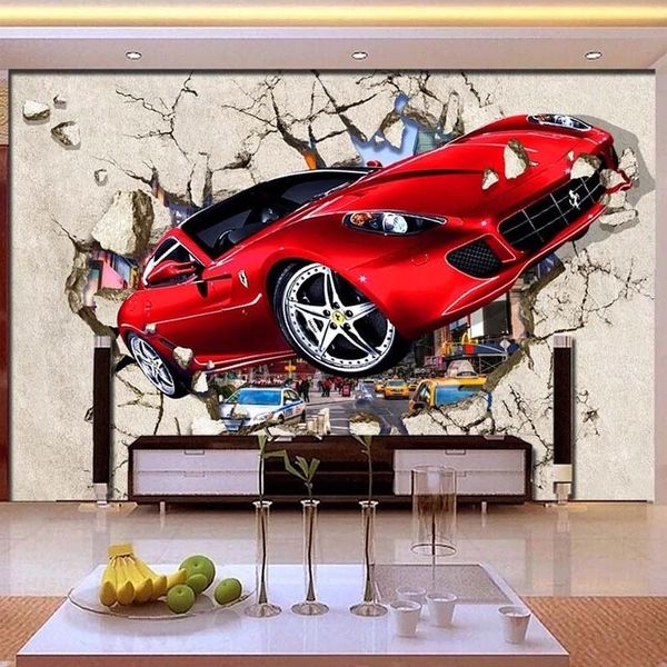 custom mural 3d red car broken wall po self adhesive wallpaper cartoon kids bedroom living room home decoration waterproof wallpapers
custom mural 3d red car broken wall po self adhesive wallpaper cartoon kids bedroom living room home decoration waterproof wallpapers