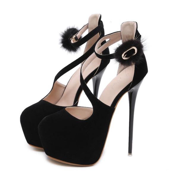 17cm with box luxury bridal wedding red suede fur decorated strappy women shoes high heels size 34 to 40, Black
17cm with box luxury bridal wedding red suede fur decorated strappy women shoes high heels size 34 to 40, Black