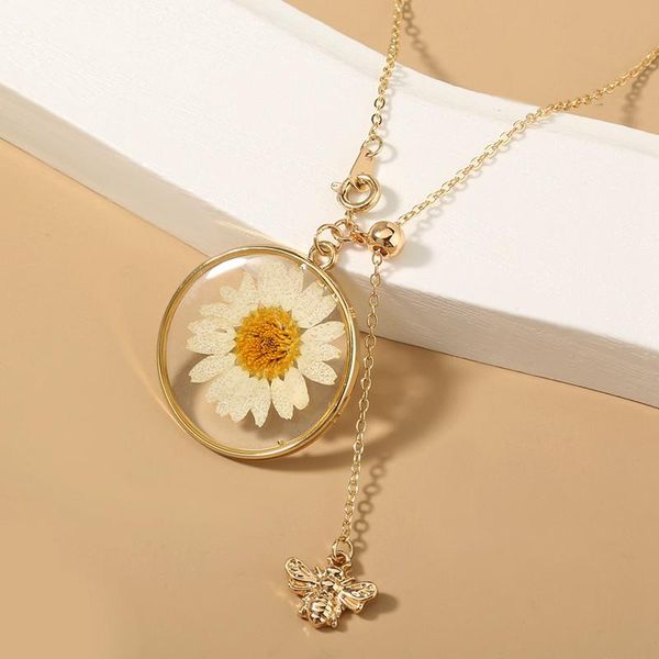 pendant necklaces vintage dried flower daisy bee locket necklace fashion women choker chrysanthemum gold color long chain jewelry gifts, Silver
pendant necklaces vintage dried flower daisy bee locket necklace fashion women choker chrysanthemum gold color long chain jewelry gifts, Silver