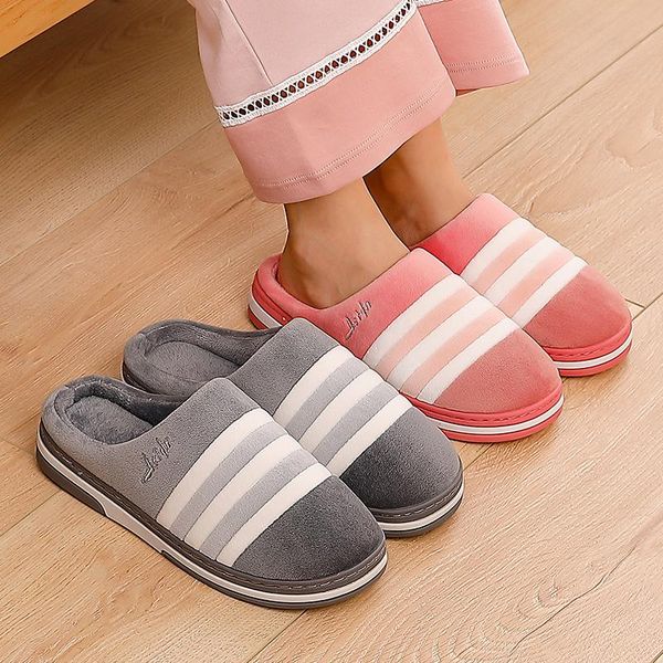 slippers women men autumn winter warm indoor striped plush fur furry non slip home cotton shoes, Black
slippers women men autumn winter warm indoor striped plush fur furry non slip home cotton shoes, Black