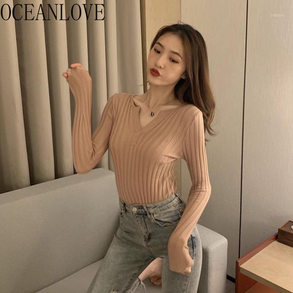 women's sweaters oceanlove korean v neck women slim autumn 2021 sueter mujer long sleeve pullovers solid fashion 17514, White;black
women's sweaters oceanlove korean v neck women slim autumn 2021 sueter mujer long sleeve pullovers solid fashion 17514, White;black