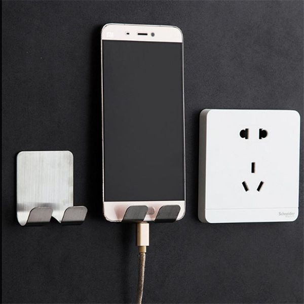 hooks & rails stainless steel hook self adhesive home wall multi-purpos clothes hanger bags key rack kitchen bath towel