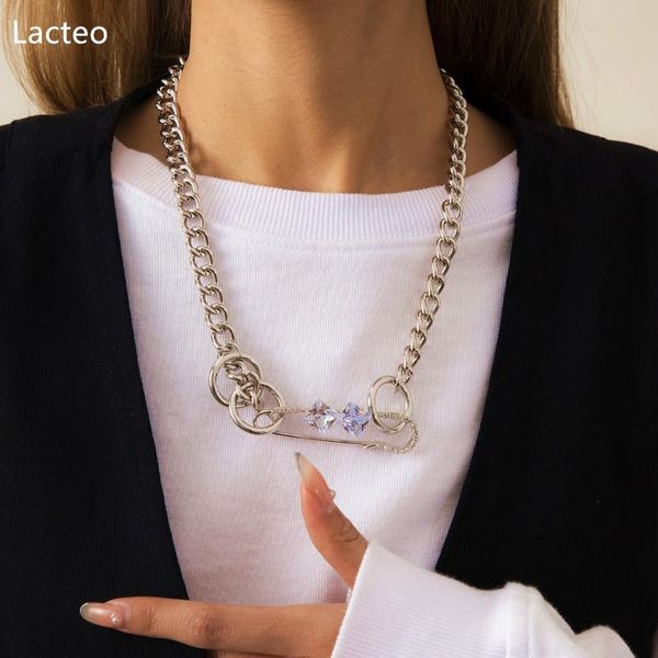 pendant necklaces lacteo steampunk metal twisted clavicle chain choker necklace bohemian irregular sparkle rhinestone pin jewelry, Silver
pendant necklaces lacteo steampunk metal twisted clavicle chain choker necklace bohemian irregular sparkle rhinestone pin jewelry, Silver