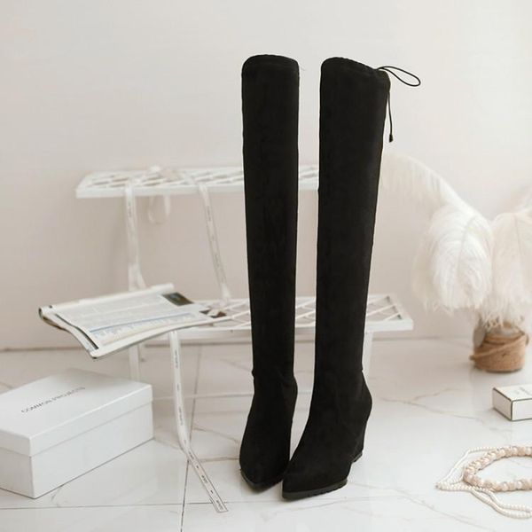 boots big size 9 10 11-13 thigh high knee over the women ladies tie back with wedge sleeve, Black
boots big size 9 10 11-13 thigh high knee over the women ladies tie back with wedge sleeve, Black