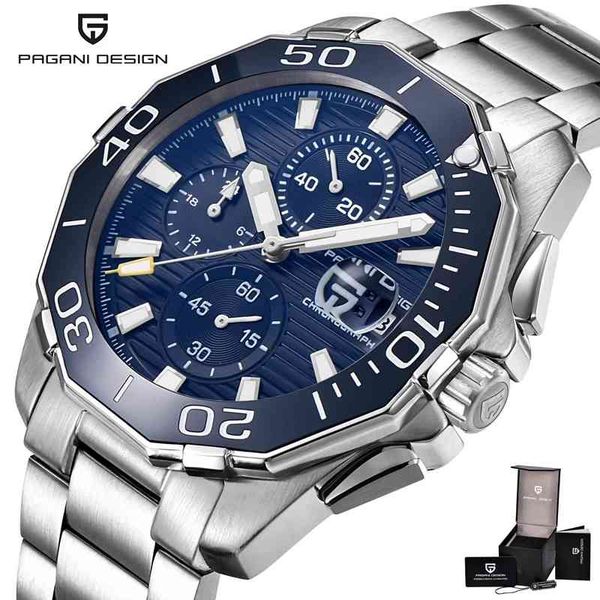 pagani design fashion heren horloges met rvs merk luxe sport chronograaf quartz horloge mannen relogio masculino, Slivery;brown
pagani design fashion heren horloges met rvs merk luxe sport chronograaf quartz horloge mannen relogio masculino, Slivery;brown