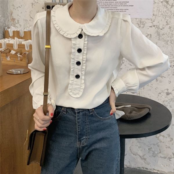 white retro peter pan collar women brief blouses sweet streetwear office lady chic all match cute shirts fashion 210421
white retro peter pan collar women brief blouses sweet streetwear office lady chic all match cute shirts fashion 210421