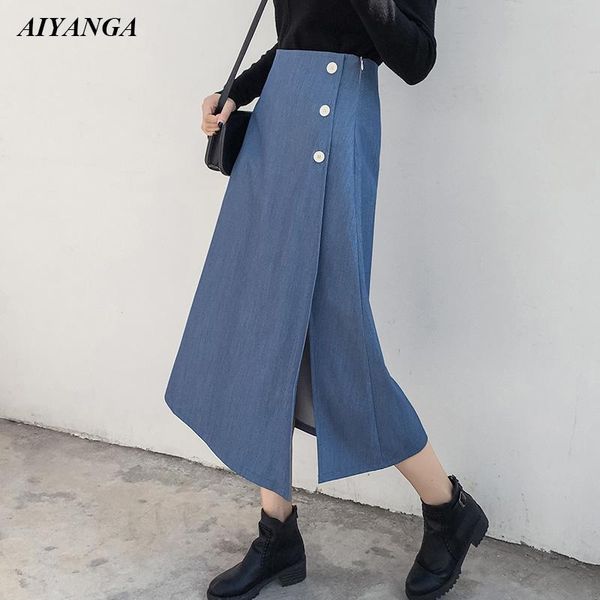 skirts medium long for women 2021 spring high waist split a-line skirt female casual style slim fashion blue, Black
skirts medium long for women 2021 spring high waist split a-line skirt female casual style slim fashion blue, Black