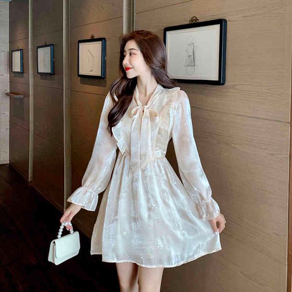 chic retro long-sleeved ruffles women summer bowknot collar beige a line office dresses robe femme vestidos 210514, Black;gray
chic retro long-sleeved ruffles women summer bowknot collar beige a line office dresses robe femme vestidos 210514, Black;gray