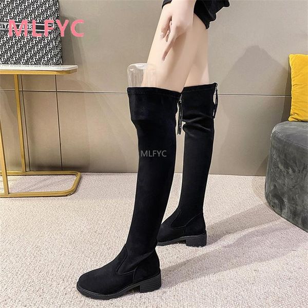 boots over-the-knee elastic 2021 autumn and winter suede mid-heel leather plus velvet high-tube long-tube thin, Black
boots over-the-knee elastic 2021 autumn and winter suede mid-heel leather plus velvet high-tube long-tube thin, Black