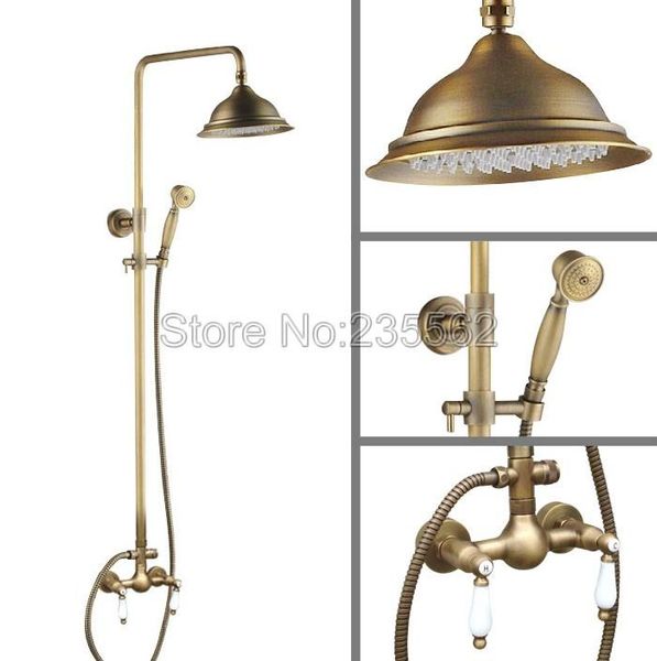 bathroom antique 8.2 inch large rainfall shower heads faucet set brass finish dual ceramic handle mixer taps lan111 sets
bathroom antique 8.2 inch large rainfall shower heads faucet set brass finish dual ceramic handle mixer taps lan111 sets