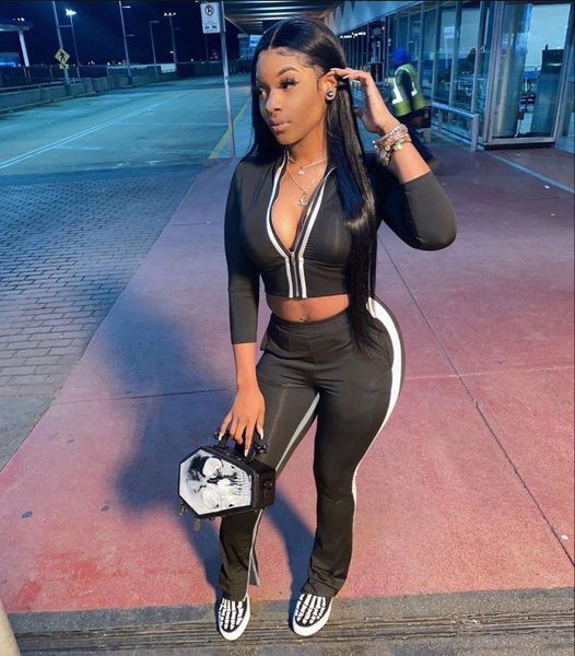 women's two piece pants fitness wear tracksuit women stacked jogger suits matching sets long sleeve slim coats crop sweatpants, White
women's two piece pants fitness wear tracksuit women stacked jogger suits matching sets long sleeve slim coats crop sweatpants, White