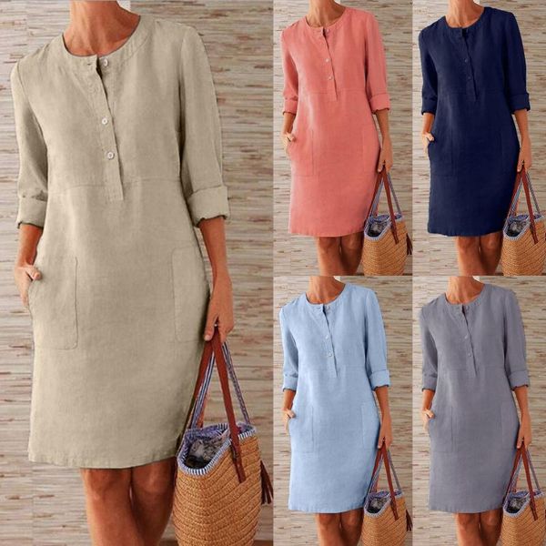 casual dresses simple basic solid linen dress women's 2021 summer round neck knee-length boho loose with buttons, Black;gray
casual dresses simple basic solid linen dress women's 2021 summer round neck knee-length boho loose with buttons, Black;gray