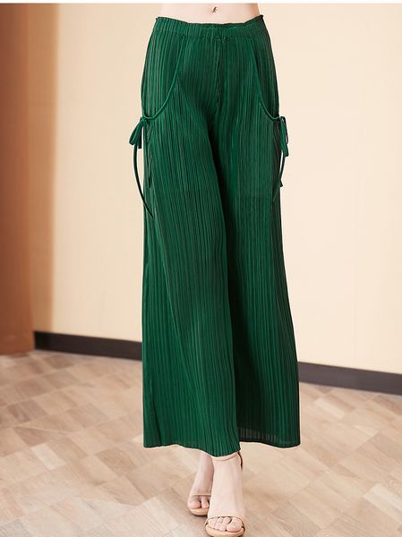 dresses fashion fold pure color high waist wide height bow tie pockets pants legs, White
dresses fashion fold pure color high waist wide height bow tie pockets pants legs, White