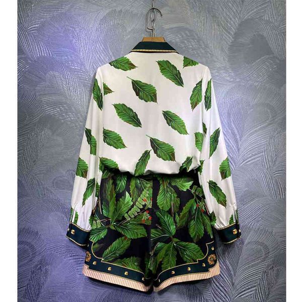 pants seqinyy set 2021 spring female fashion design granules lace white shirt + shorts green leaf suit runway print
pants seqinyy set 2021 spring female fashion design granules lace white shirt + shorts green leaf suit runway print