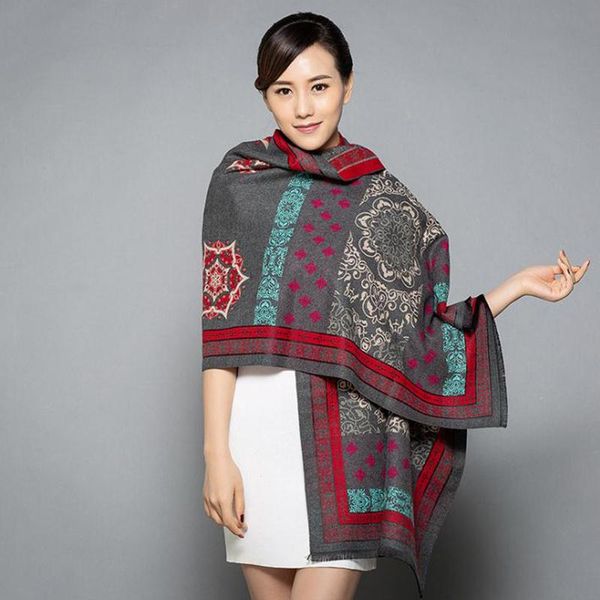 scarves national embosed flower winter scarf for women large shawls thick warm female pashmina windproof wraps, Blue;gray
scarves national embosed flower winter scarf for women large shawls thick warm female pashmina windproof wraps, Blue;gray