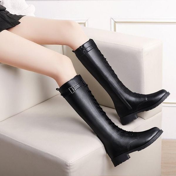 boots 2021 autumn fashtion platform pu leather women's mid heel lace-up buckle square casual motorcycle, Black
boots 2021 autumn fashtion platform pu leather women's mid heel lace-up buckle square casual motorcycle, Black