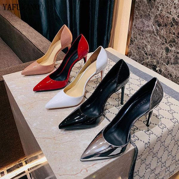 dress shoes 2021 summer side opening pointed toe patent leather pumps thin heels womens white red bride wedding high cm, Black
dress shoes 2021 summer side opening pointed toe patent leather pumps thin heels womens white red bride wedding high cm, Black