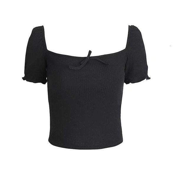 women's t-shirt summer kawaii puff sleeve black white t shirt bow ruffless tee backless square collar women crop bnly
women's t-shirt summer kawaii puff sleeve black white t shirt bow ruffless tee backless square collar women crop bnly