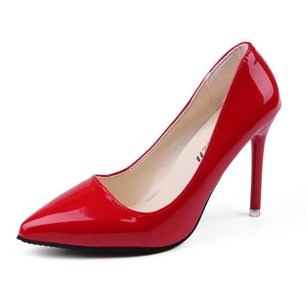 dress shoes korean version of the small fresh shallow mouth high heels fashion versatile patent leather pointed comfortable heels., Black
dress shoes korean version of the small fresh shallow mouth high heels fashion versatile patent leather pointed comfortable heels., Black