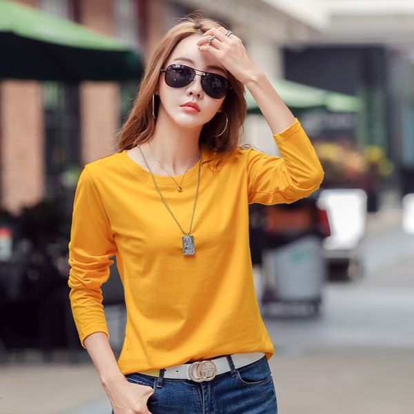 women's tees t-shirt 2021 autumn korean loose solid cotton long sleeve t-shirt women's round neck top, White
women's tees t-shirt 2021 autumn korean loose solid cotton long sleeve t-shirt women's round neck top, White
