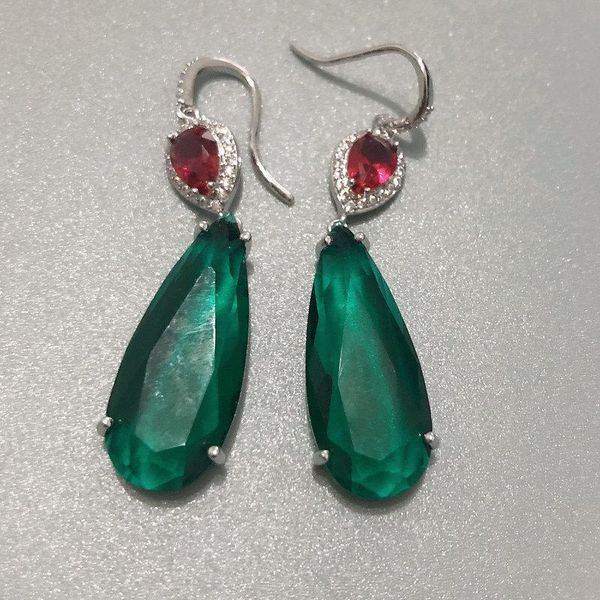 dangle & chandelier fashion red and green cz drop earring for women with fish hook wedding bridal jewelry, Silver
dangle & chandelier fashion red and green cz drop earring for women with fish hook wedding bridal jewelry, Silver