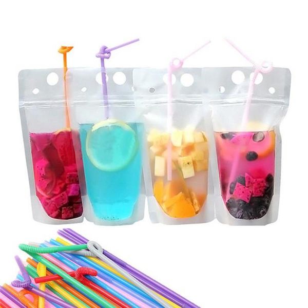 2022 clear drink pouches bags frosted zipper stand-up plastic drinking bag reclosable heat-proof 17oz with straw with holder
2022 clear drink pouches bags frosted zipper stand-up plastic drinking bag reclosable heat-proof 17oz with straw with holder