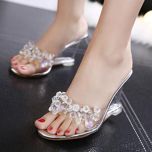 8.5cm sandals and slippers transparent crystal high heel large size 34-41 rhinestone wedge heels, Black
8.5cm sandals and slippers transparent crystal high heel large size 34-41 rhinestone wedge heels, Black