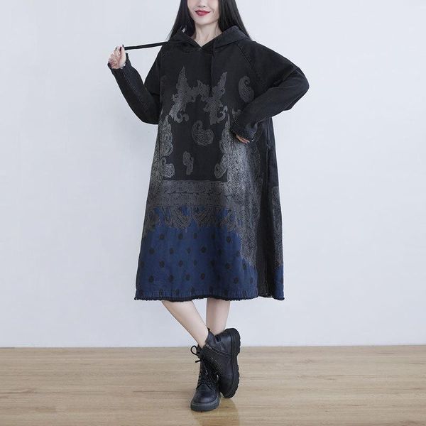 casual dresses women large size dress 2021 spring autumn retro loose hooded print nationtl, Black;gray
casual dresses women large size dress 2021 spring autumn retro loose hooded print nationtl, Black;gray