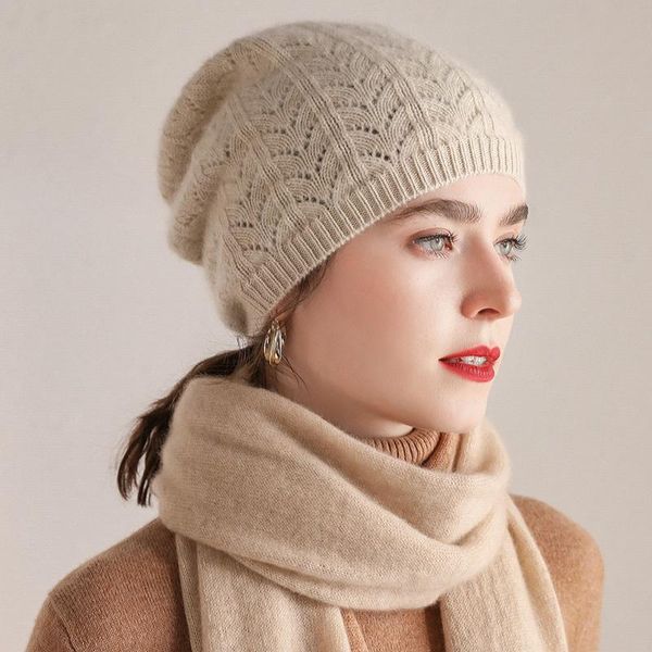 beanies 100% goat cashmere knitting headgears 2021 winter autumn woman hats hollow out flower fashion hat for ladies
beanies 100% goat cashmere knitting headgears 2021 winter autumn woman hats hollow out flower fashion hat for ladies