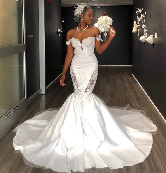 2021 african mermaid wedding dresses bridal weddings gowns off shoulder lace appliques keyhole tulle elegant robe de mariee plus size sweep, White
2021 african mermaid wedding dresses bridal weddings gowns off shoulder lace appliques keyhole tulle elegant robe de mariee plus size sweep, White
