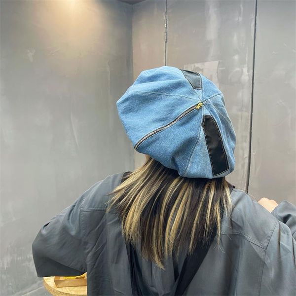 berets oversized fashionable beret women european and american retro wild cowboy stitching street cloud hat, Blue;gray
berets oversized fashionable beret women european and american retro wild cowboy stitching street cloud hat, Blue;gray