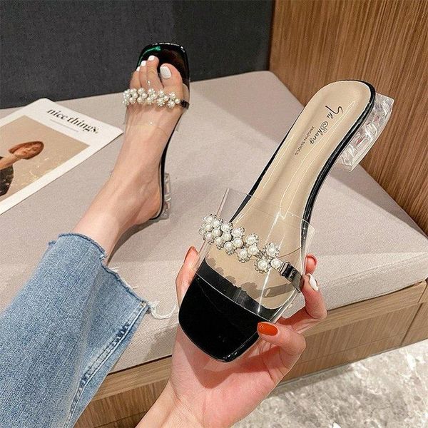 crystal 2021 women's flip flops shoes bead slippers slides transparent heel heeled fashion sandals flat for women beads, Black
crystal 2021 women's flip flops shoes bead slippers slides transparent heel heeled fashion sandals flat for women beads, Black
