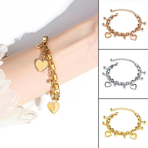 link, chain adjustable fashion bracelet stainless steel love round beads jewelry elegant accessories for women girls jrdh889, Black
link, chain adjustable fashion bracelet stainless steel love round beads jewelry elegant accessories for women girls jrdh889, Black