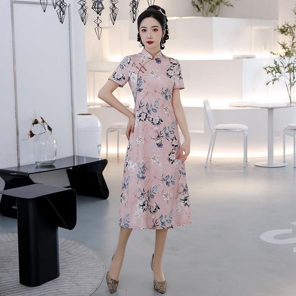 summer handmade button cheongsam vintage women's short sleeve traditional a-line silk flower printed satin qipao dress ethnic clothing, Red
summer handmade button cheongsam vintage women's short sleeve traditional a-line silk flower printed satin qipao dress ethnic clothing, Red