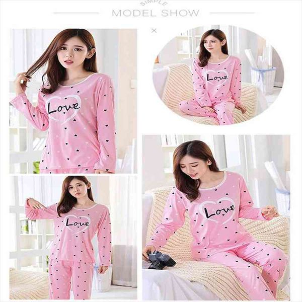 women autumn winter pajamas set cartoon printed long-sleeved love heart print o-neck pajamas sleep pants, Black;red
women autumn winter pajamas set cartoon printed long-sleeved love heart print o-neck pajamas sleep pants, Black;red
