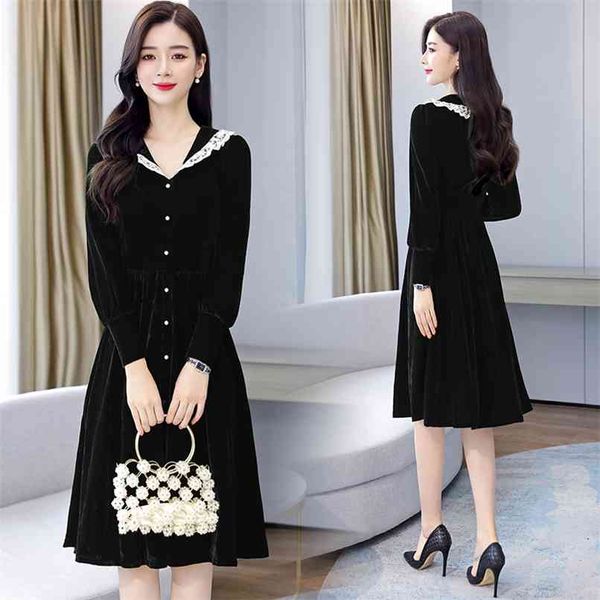 spring autumn vintage gold velvet warm vestido 3xl plus size women fashion midi dress korean chic party black hepburn 210528, Black;gray
spring autumn vintage gold velvet warm vestido 3xl plus size women fashion midi dress korean chic party black hepburn 210528, Black;gray
