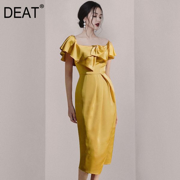 women yellow patchwork asymmetrical dress square neck short flying sleeve slim fit fashion tide summer 7e7732 210421, Black;gray
women yellow patchwork asymmetrical dress square neck short flying sleeve slim fit fashion tide summer 7e7732 210421, Black;gray