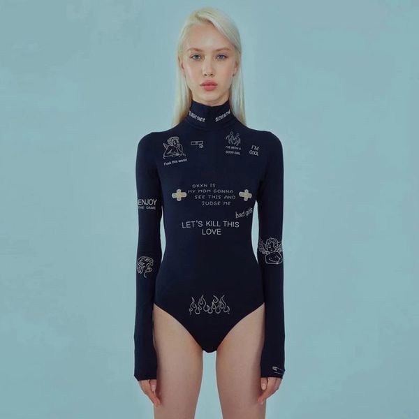 women's jumpsuits & rompers fashion print letter skinny casual turtleneck long sleeve autumn bodysuit women simple basic wild female, Black;white
women's jumpsuits & rompers fashion print letter skinny casual turtleneck long sleeve autumn bodysuit women simple basic wild female, Black;white