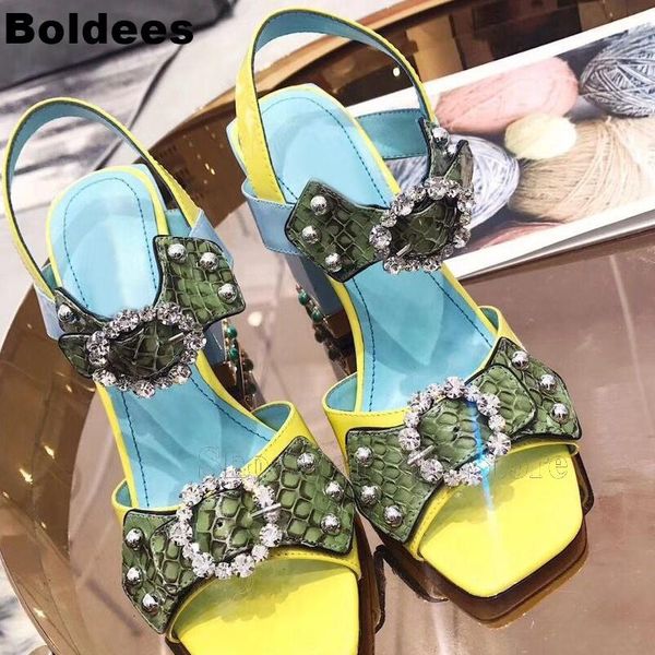 fashion snakeskin patter color patchwork blocked heeled ankle wrap crystal buckle high heel open toe sandals women, Black
fashion snakeskin patter color patchwork blocked heeled ankle wrap crystal buckle high heel open toe sandals women, Black