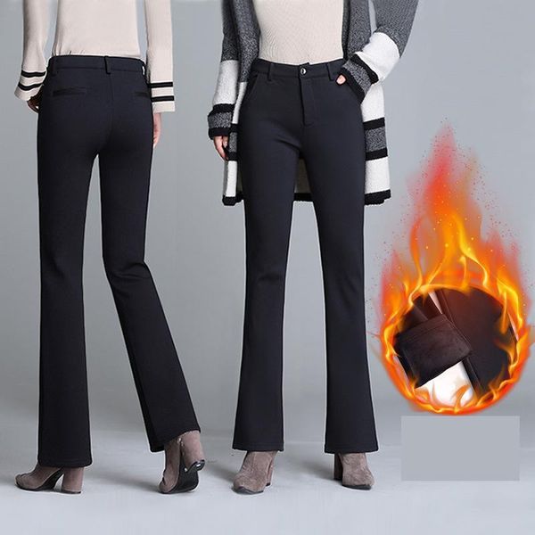 women's pants & capris xisteps 2021 warm velvet women high waist flare elagant female full length straight trousers plus size pocket st, Black;white
women's pants & capris xisteps 2021 warm velvet women high waist flare elagant female full length straight trousers plus size pocket st, Black;white