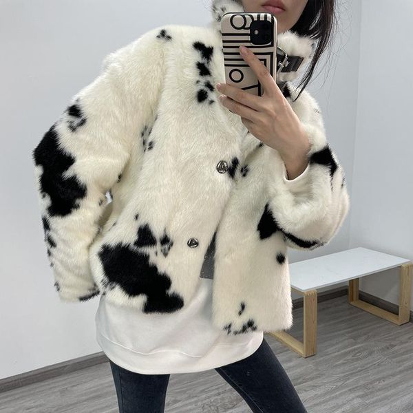 women's fur & faux 2021 autumn and winter wild loose thick milk pattern imitation coat, Black
women's fur & faux 2021 autumn and winter wild loose thick milk pattern imitation coat, Black