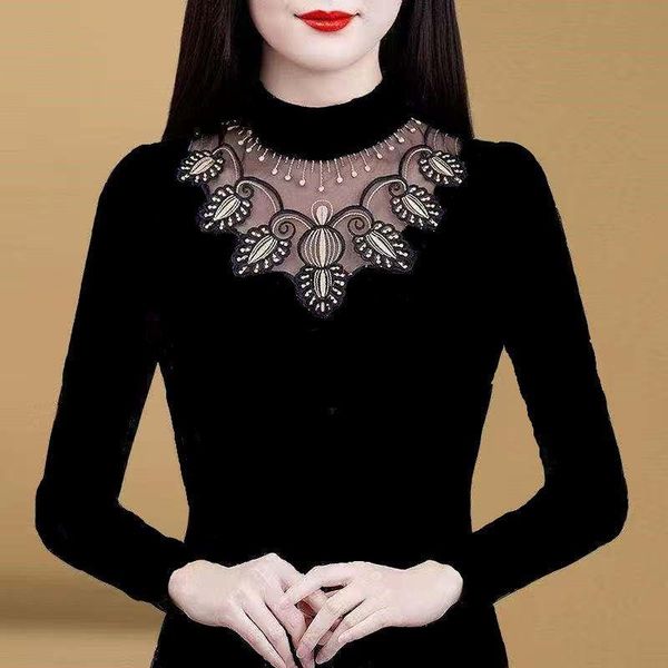 woman tshirts women's lace autumn winter long-sleeved shirt mujer camisetas t-shirt, White
woman tshirts women's lace autumn winter long-sleeved shirt mujer camisetas t-shirt, White