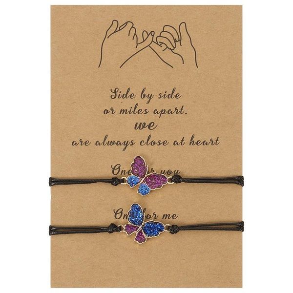 charm bracelets 2pcs/set handmade rope butterfly bracelet for women lovers bff braslet couple wristband jewelry, Golden;silver
charm bracelets 2pcs/set handmade rope butterfly bracelet for women lovers bff braslet couple wristband jewelry, Golden;silver