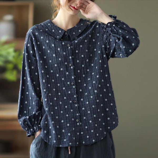 women's blouses & shirts oversized cotton linen women autumn 2021 turn-down collar long-sleeved loose vintage female outwear coats, White
women's blouses & shirts oversized cotton linen women autumn 2021 turn-down collar long-sleeved loose vintage female outwear coats, White